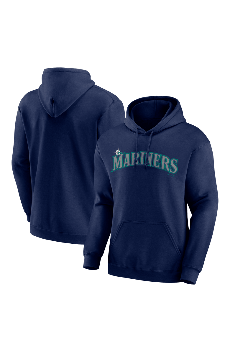 Logo Athletic Men's Logo Athletic Navy Seattle Mariners Wordmark Hoodie, Main, color, Navy