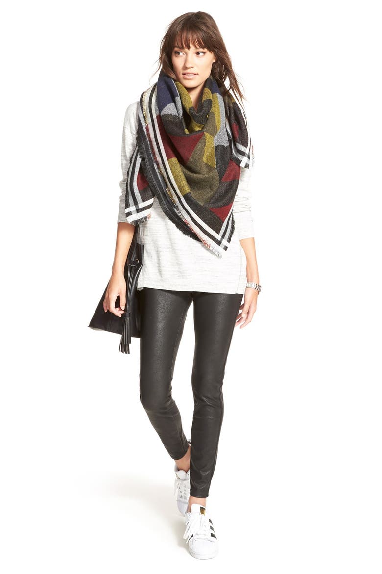 'Happy Hour' Faux Leather Leggings, Alternate, color, BLACK