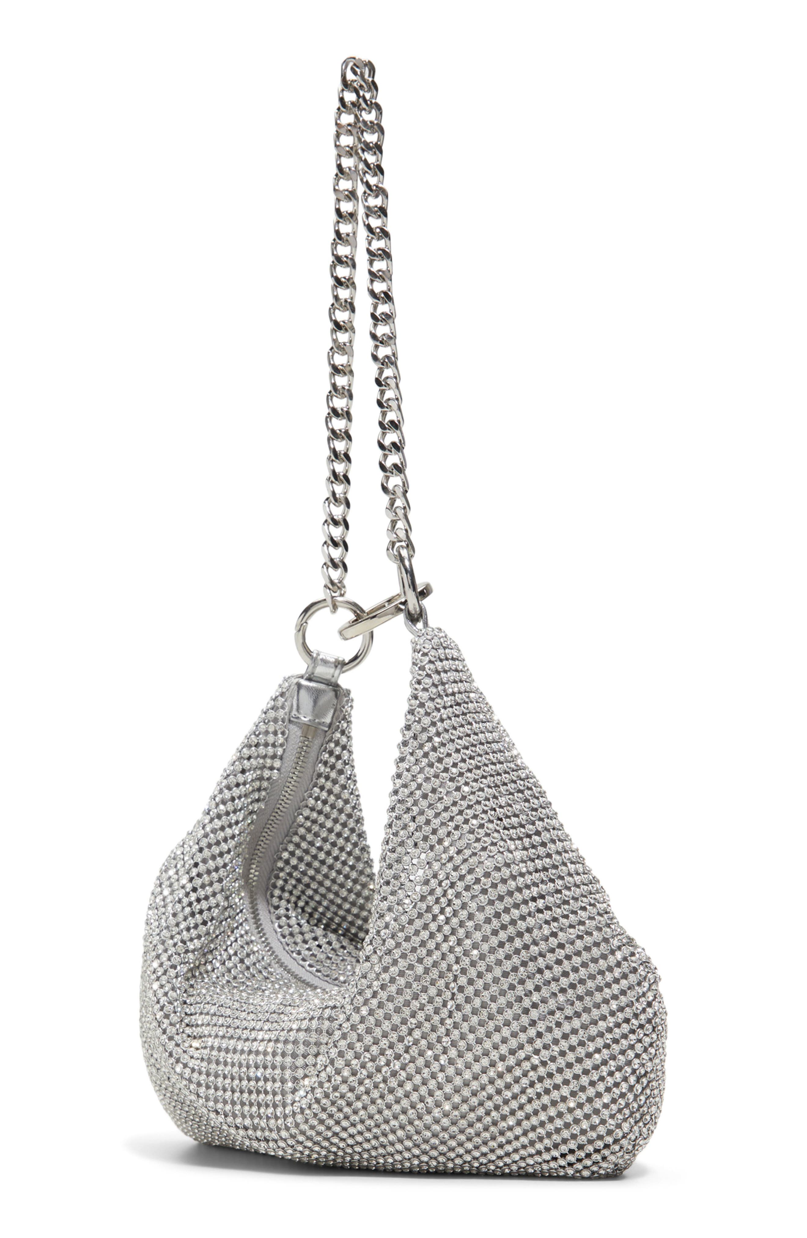 ALDO Vipready Crystal Mesh Shoulder Bag, Alternate, color, 
