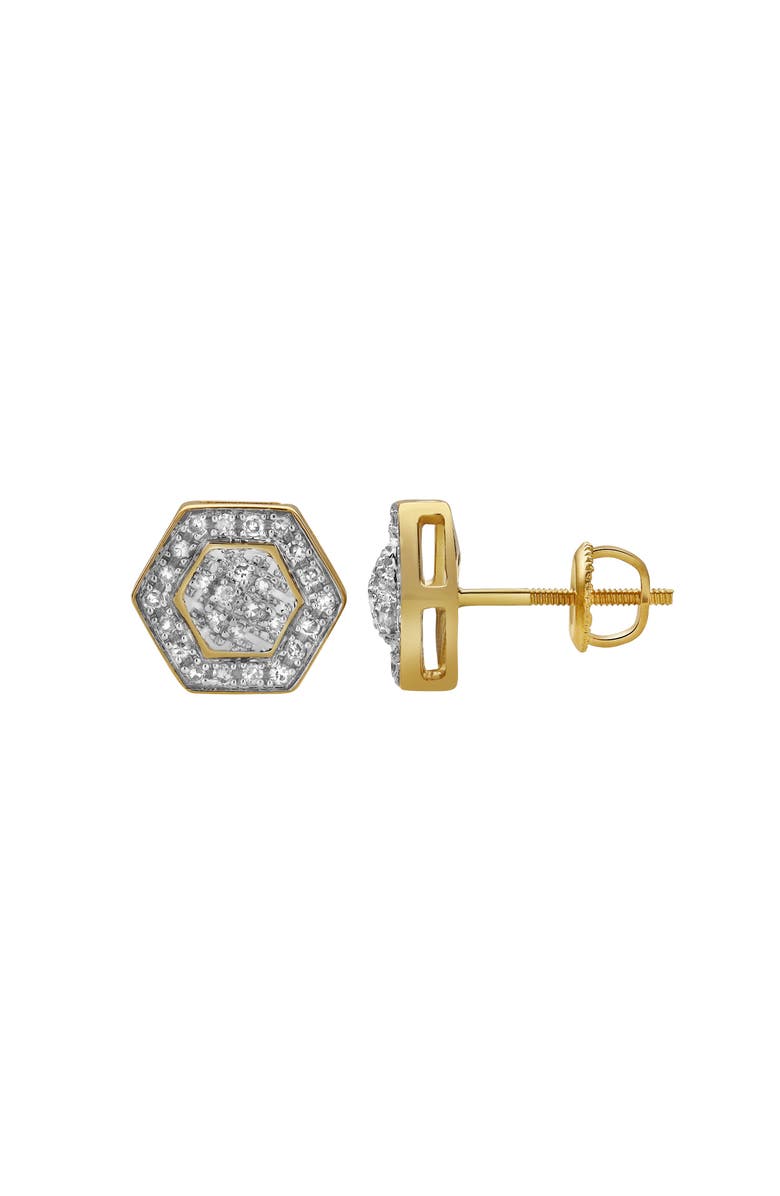 LuvMyJewelry Zelo 10K Yellow Gold Diamond Unisex Earrings - 0.3 Cts, Main, color, 10K Yellow Gold