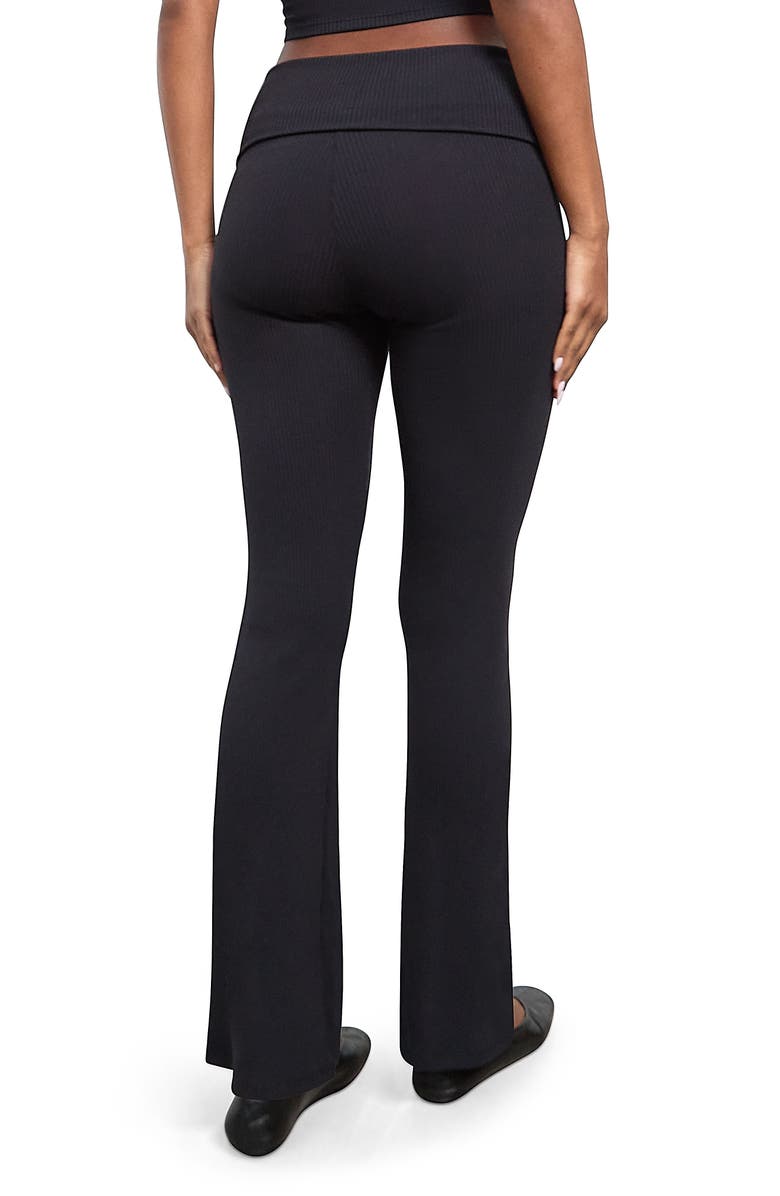Florence by Mills Cherry High Waist Foldover Rib Pants, Alternate, color, Black