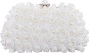 Nina Paloma Rosette Imitation Pearl Frame Clutch