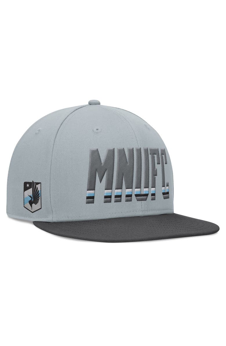 FANATICS Men's Fanatics Branded Gray Minnesota United FC Smoke Snapback Hat, Main, color, 