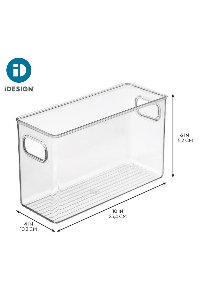 iDesign Set of 4 Pantry Storage Bins with Handles - Clear, Alternate, color, Clear