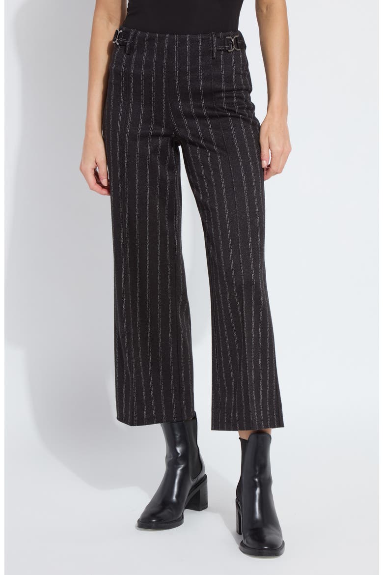 Isabel Pinstripe Ponte Wide Leg Pants, Main, color, CHARCOAL LANE
