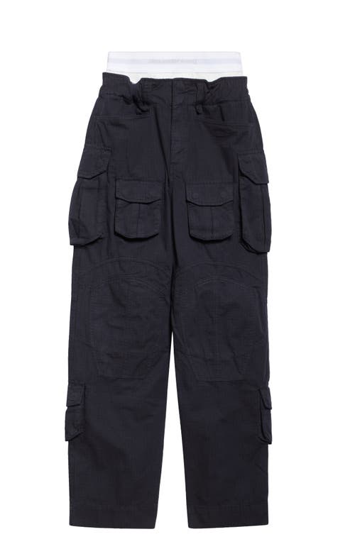 Alexander Wang Pre-styled Brief Waistband Ripstop Cargo Pants In 028 Asphalt