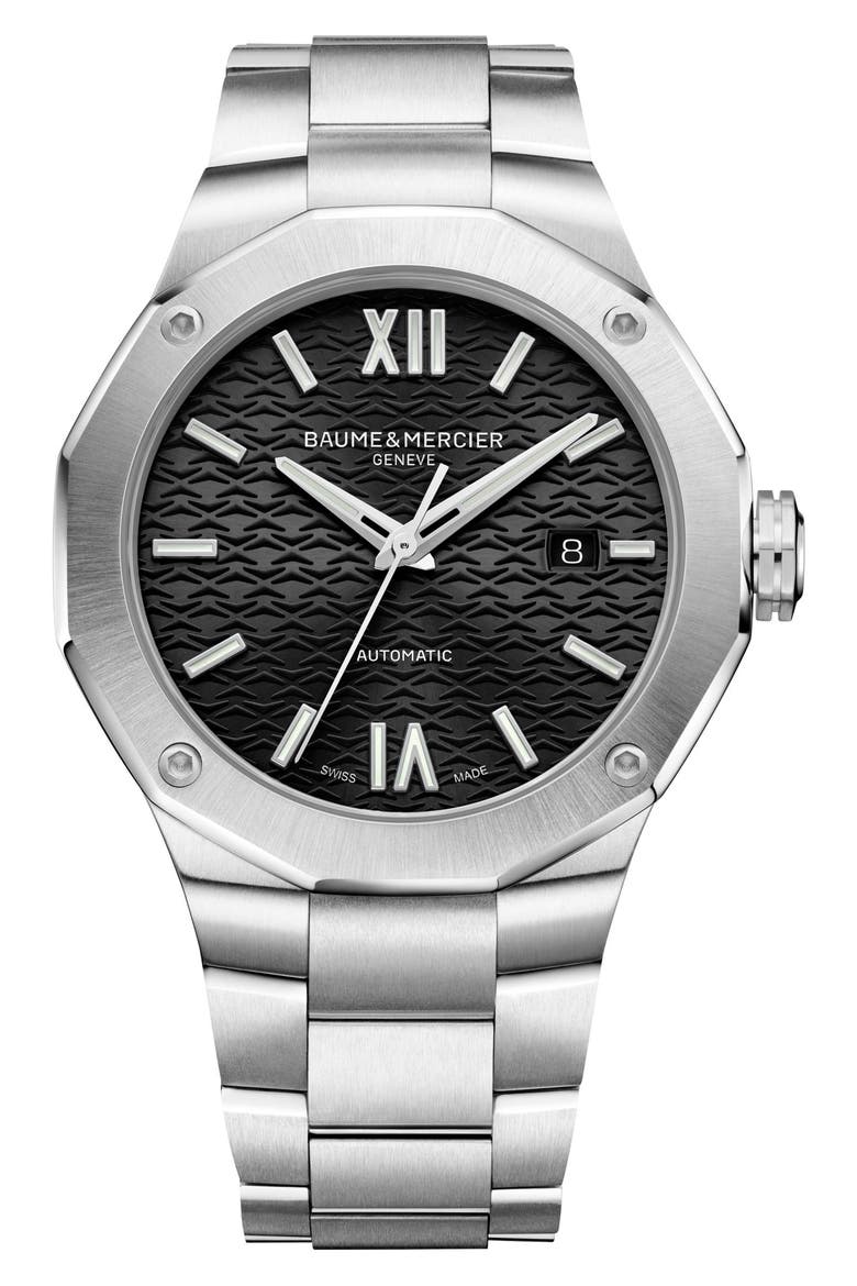 Riviera 10621 Automatic Bracelet Watch, 42mm, Main, color, BLACK