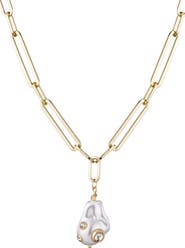 Adornia Faux Pearl Pendant Necklace