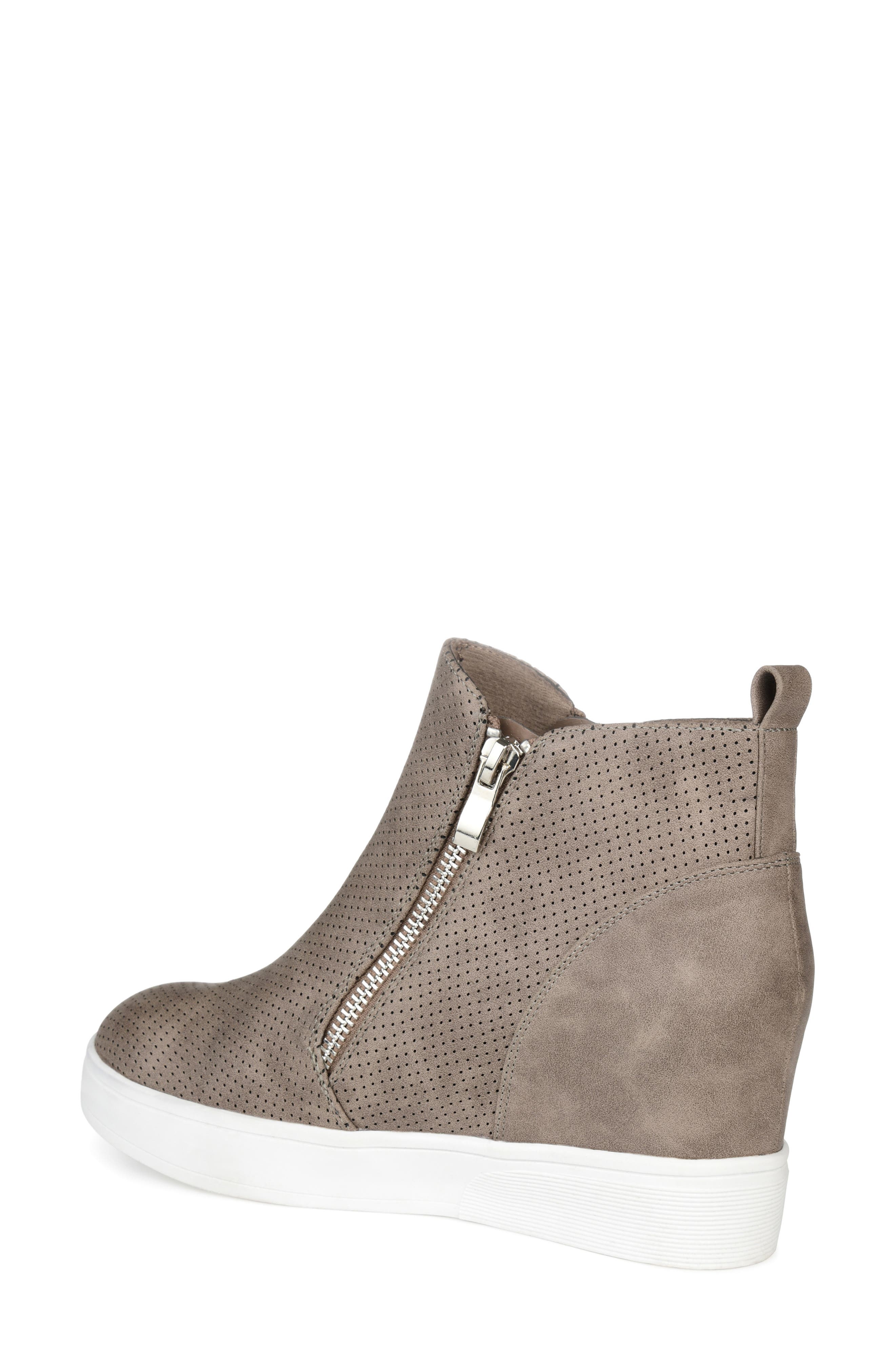 JOURNEE Pennelope Wedge Heel Sneaker, Alternate, color, TAUPE
