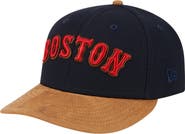 New Era Men's New Era Navy Boston Red Sox Team Suede Visor Low Profile 59FIFTY Fitted Hat