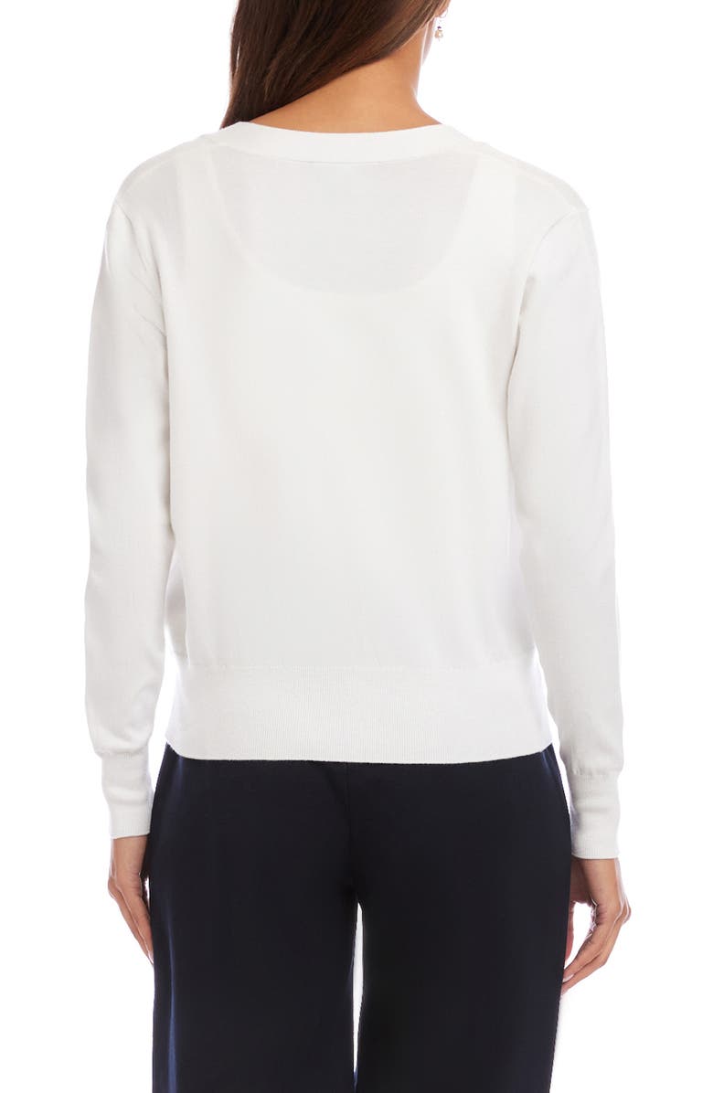 Karen Kane V-Neck Cardigan, Alternate, color, White