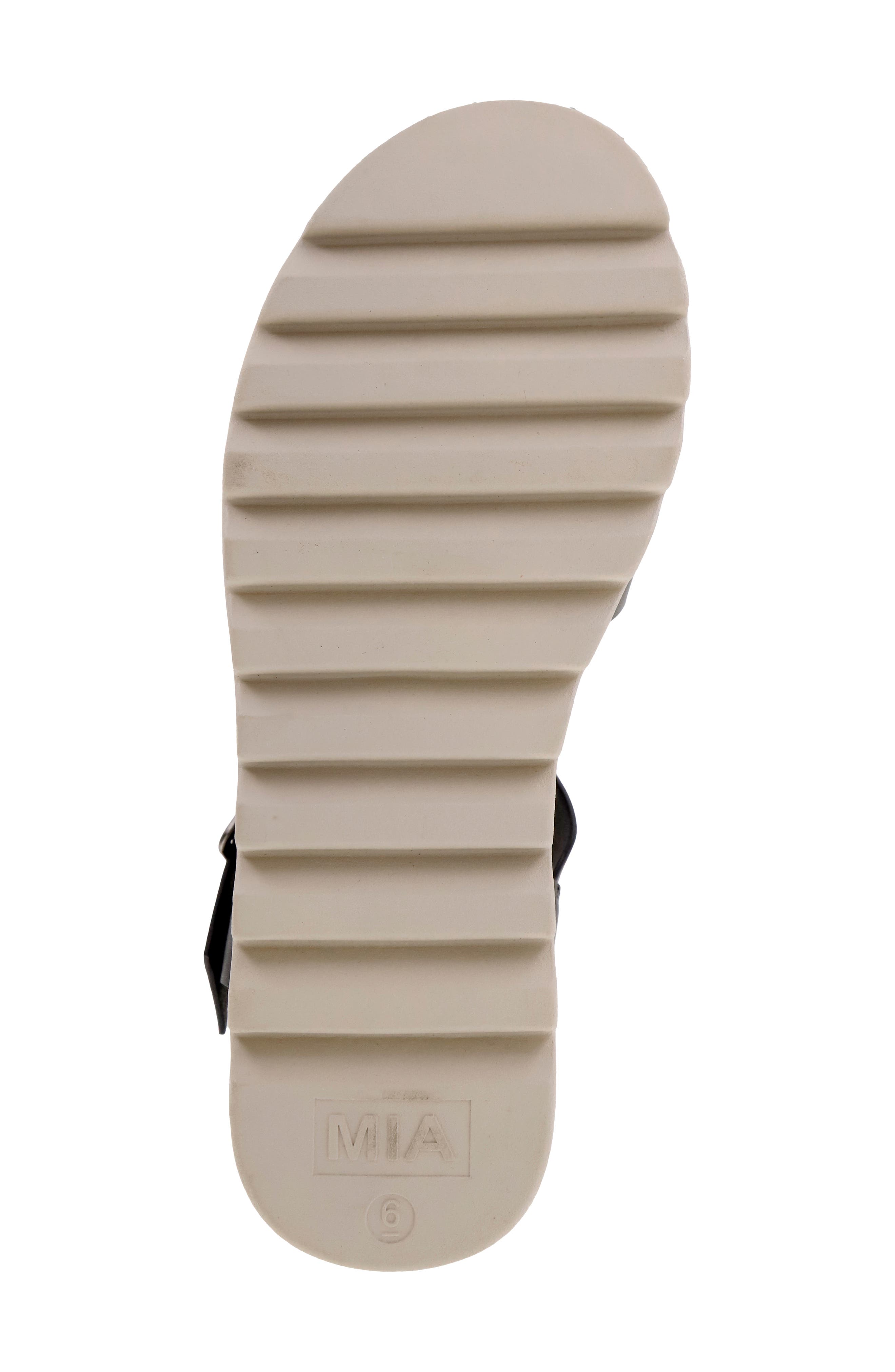 MIA Jovie Ankle Strap Platform Wedge Sandal, Alternate, color, Black Burn