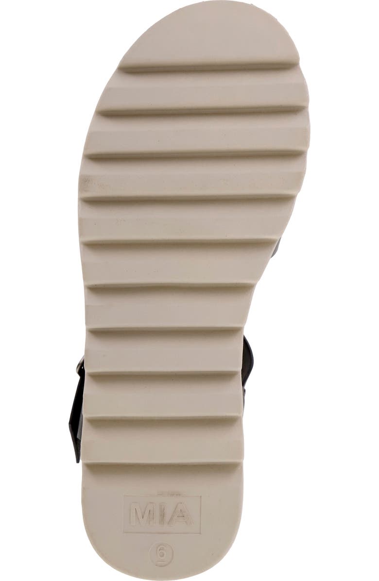 MIA Jovie Ankle Strap Platform Wedge Sandal, Alternate, color, Black Burn