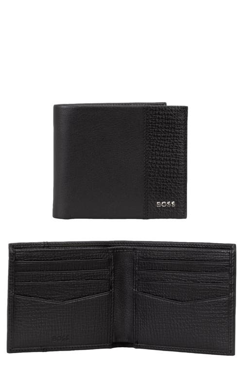 Hugo Boss Hugo New Crosstown Leather Bifold Wallet In Black