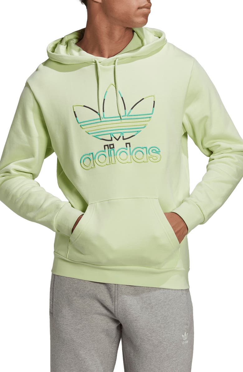 adidas Originals Men's Embroidered Trefoil Organic Cotton Hoodie, Main, color,