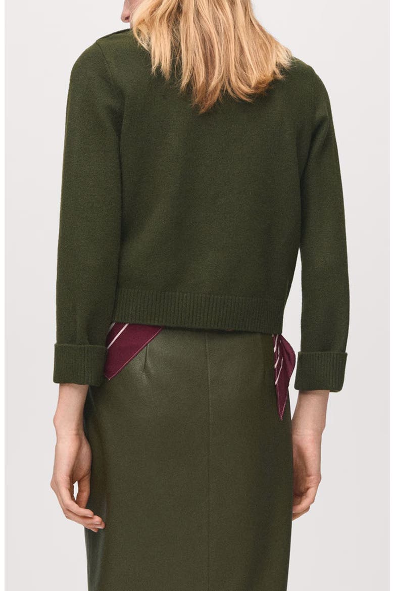 Shoulder Button Mock Neck Sweater, Alternate, color, KHAKI GREEN