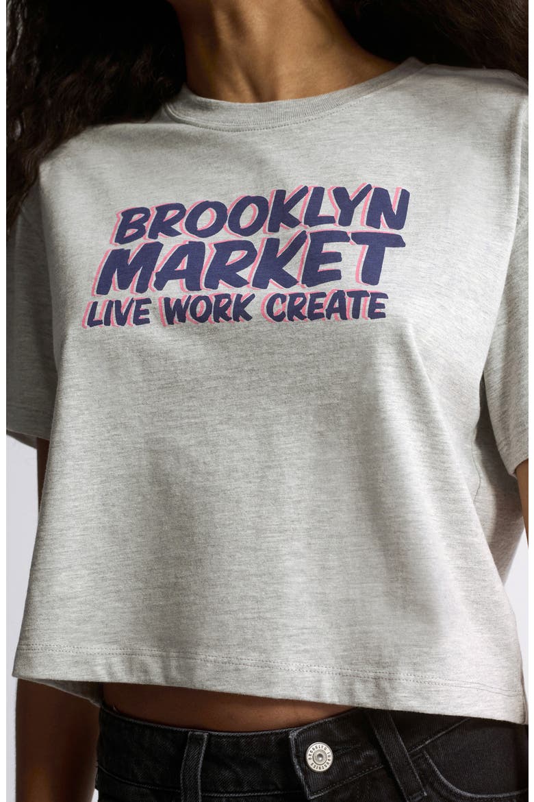 Crop Logo Graphic T-Shirt, Alternate, color, LIGHT GREY MELANGE