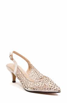 LADY COUTURE Rhinestone Laser Cut Slingback Pump