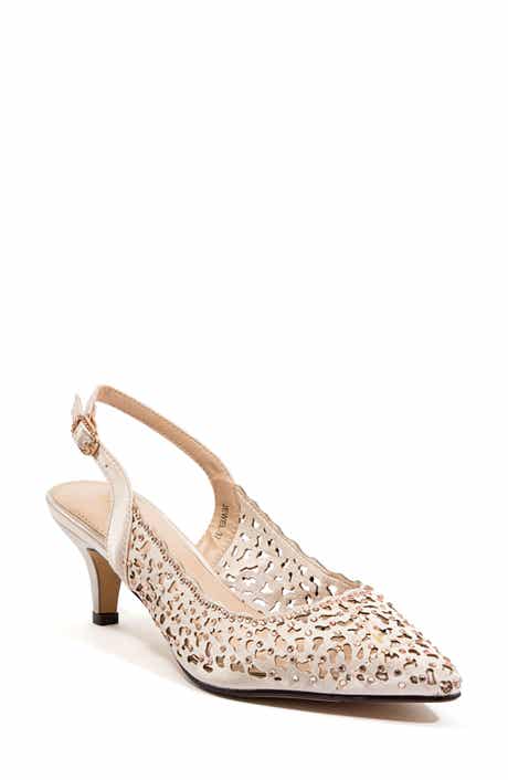 LADY COUTURE Rhinestone Laser Cut Slingback Pump