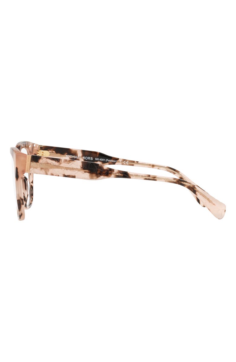 Michael Kors Palawan 54mm Square Optical Glasses, Alternate, color, Pink Tortoise