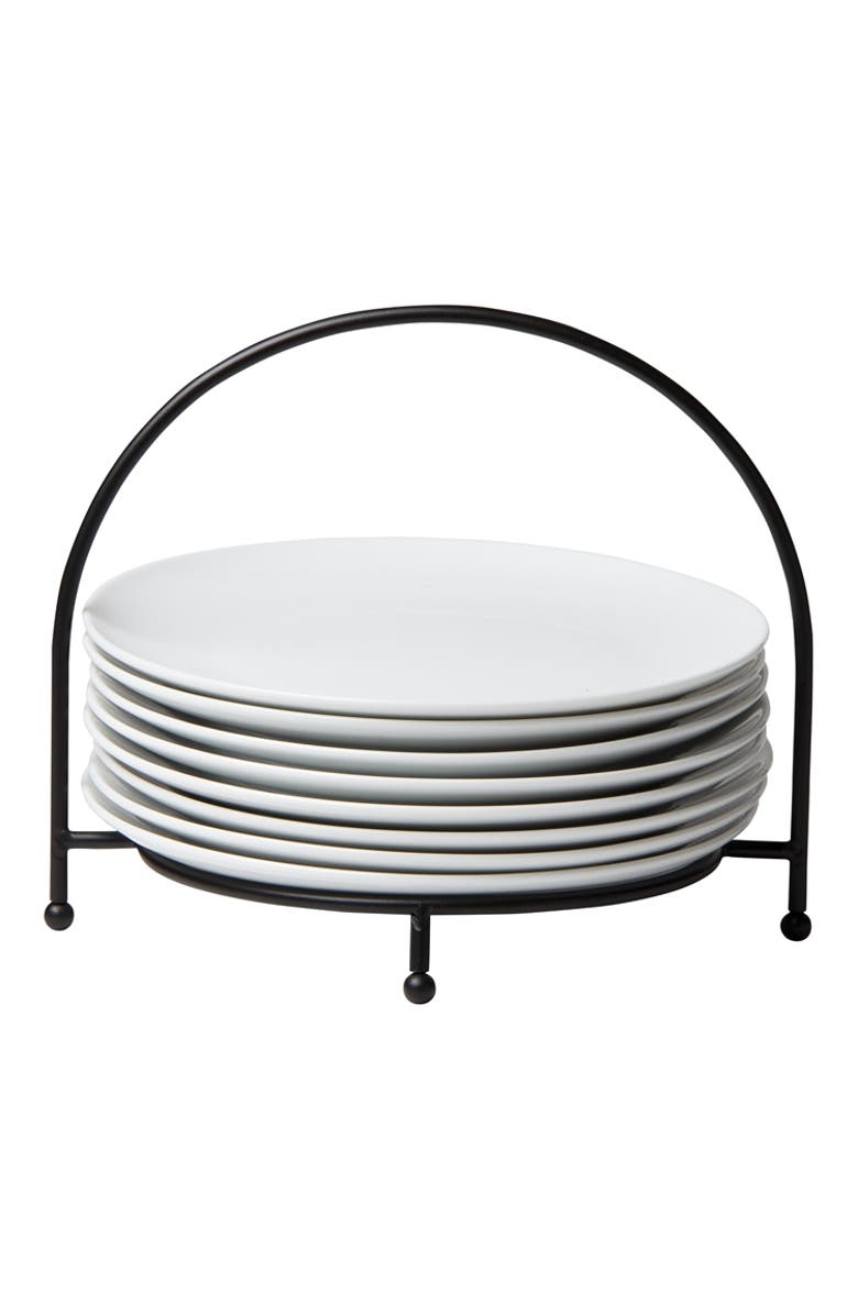 tag Whiteware Porcelain Buffet Plate Set of 8 Petite Serving, Main, color, White