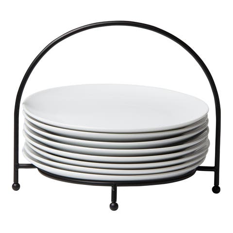 Whiteware Porcelain Buffet Plate Set of 8 Petite Serving