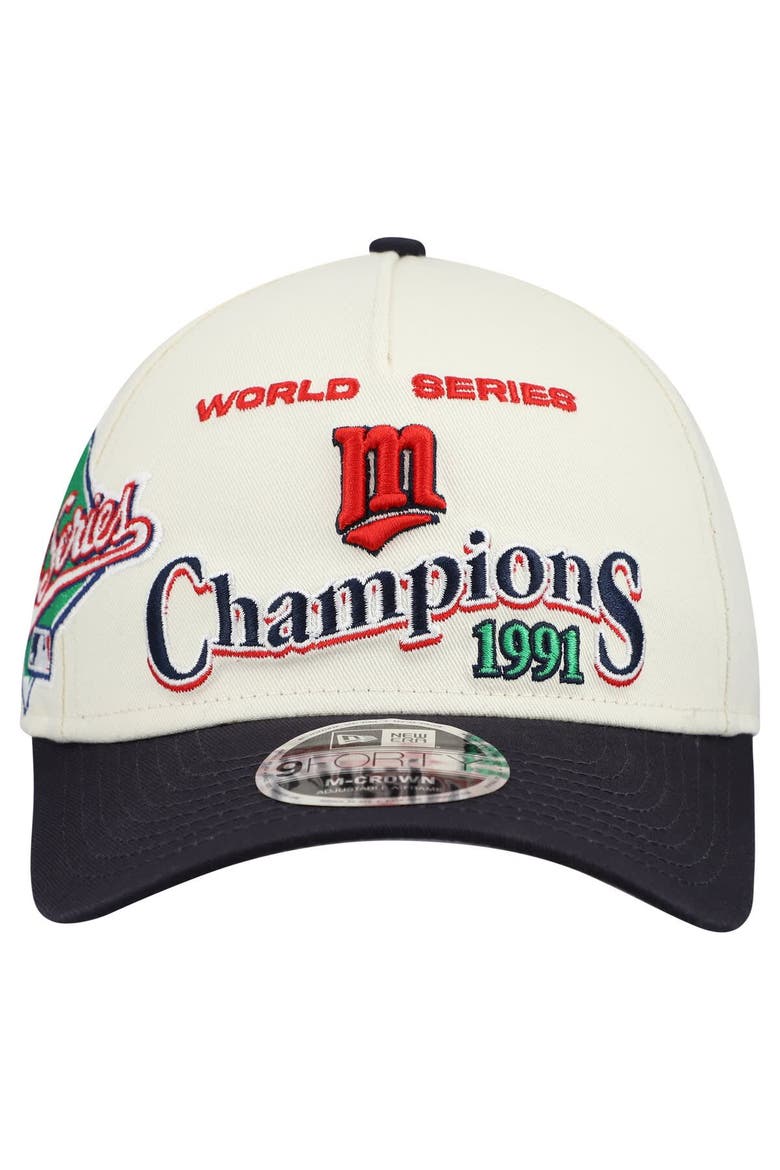 Men's New Era  Cream/Navy Minnesota Twins World Series 9FORTY M-Crown Adjustable Hat, Alternate, color, Cream