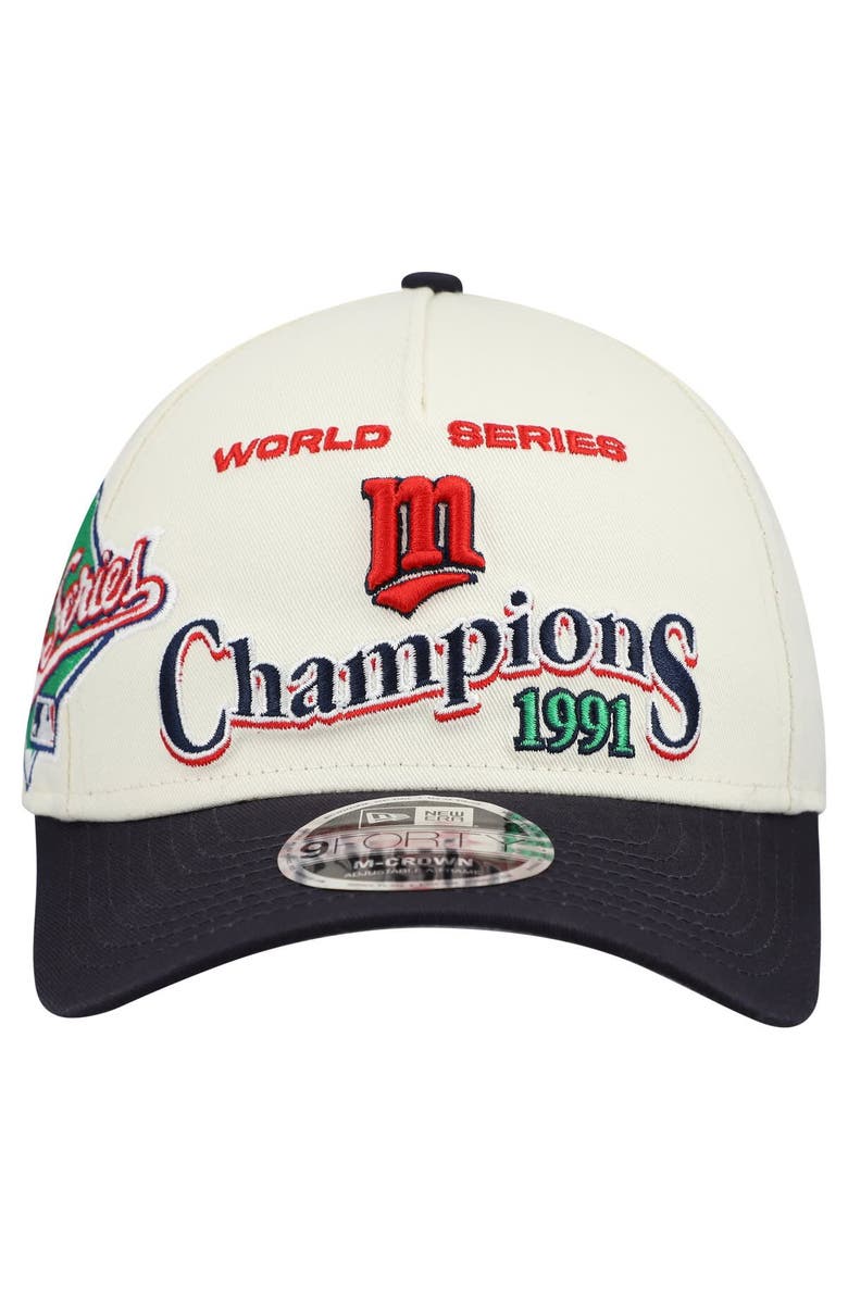 New Era Men's New Era  Cream/Navy Minnesota Twins World Series 9FORTY M-Crown Adjustable Hat, Alternate, color, Cream
