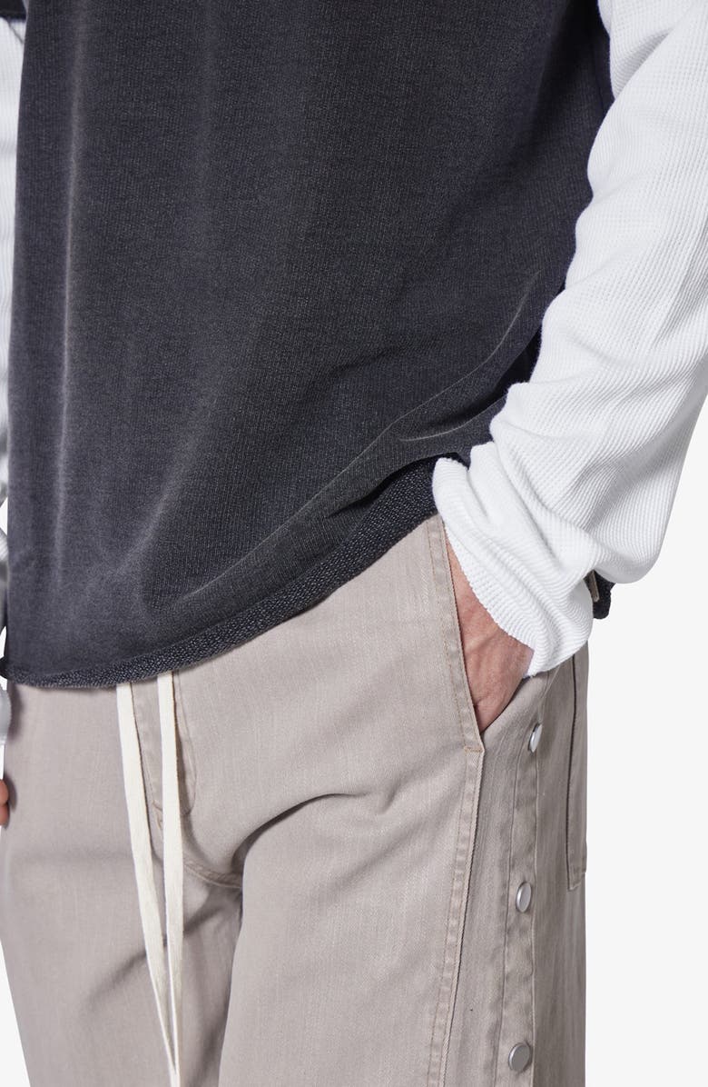 mnml Cotton French Terry Layered Long Sleeve T-Shirt, Alternate, color, Washed Black