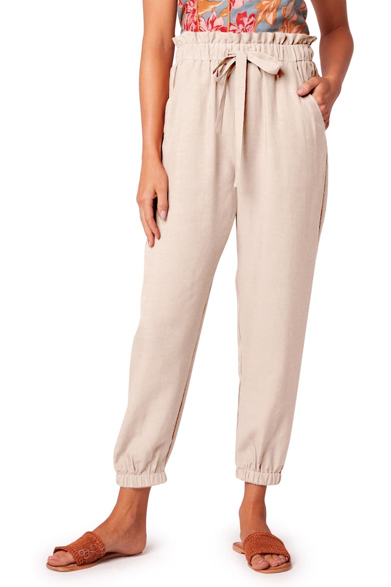 Sienna Tie Waist Pants, Main, color, CREAM