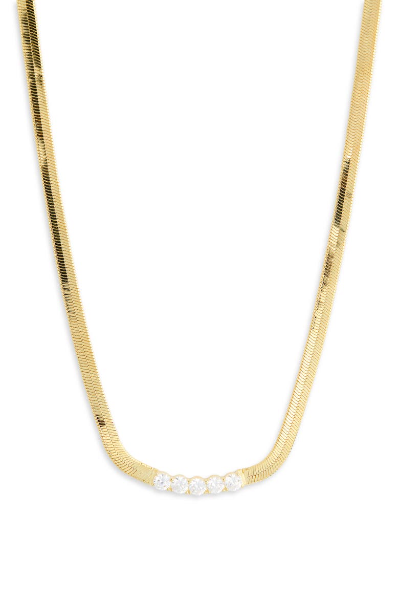 Demi Fine Cubic Zirconia Snake Chain Necklace, Main, color, CLEAR- GOLD