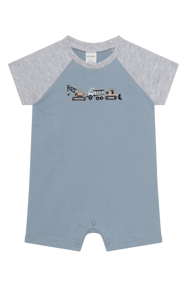 PL Baby by Petit Lem 3-Pack Assorted Knit Rompers, Alternate, color, Construction