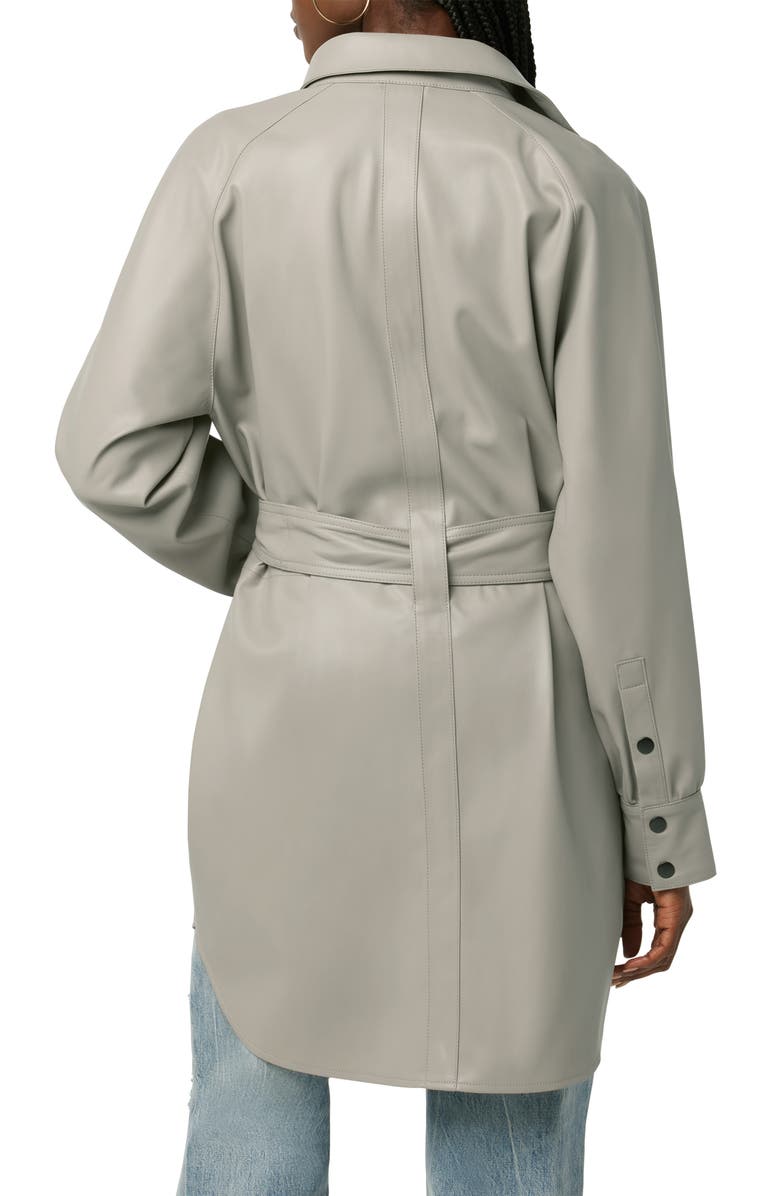 Hudson Jeans Long Sleeve Faux Leather Mini Shirtdress, Alternate, color,