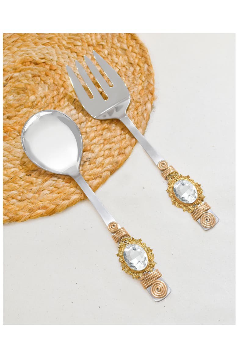 Stella Luna Constellation Embellished 2-Piece Salad Serving Set, Alternate, color, WHITE