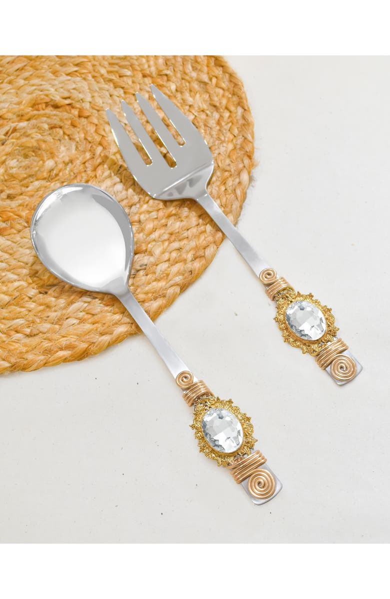 Tiramisu Stella Luna Constellation Embellished 2-Piece Salad Serving Set, Alternate, color, White