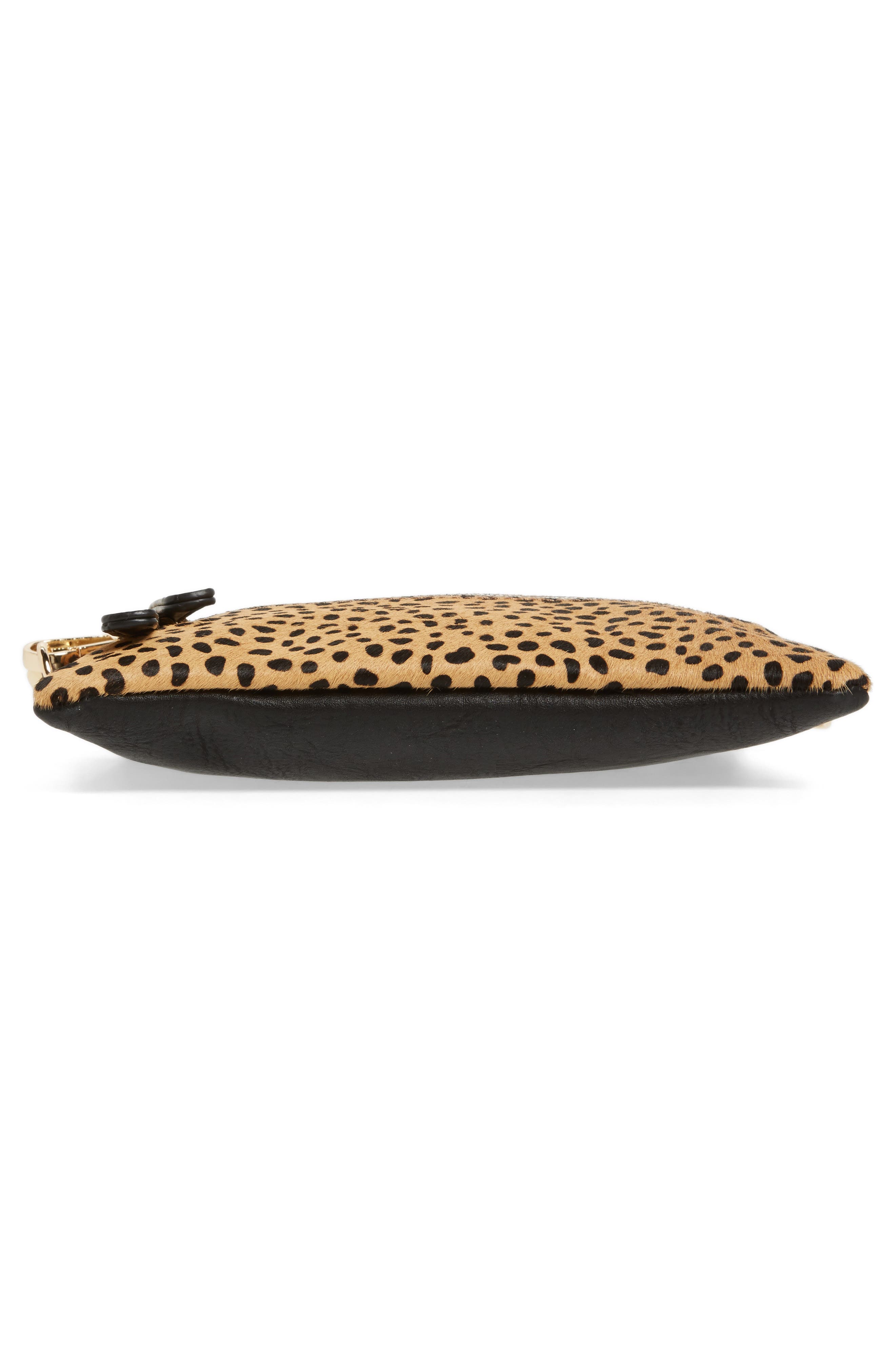 'Camilla' Faux Leather Clutch, Alternate, color, BROWN HAIR CALF