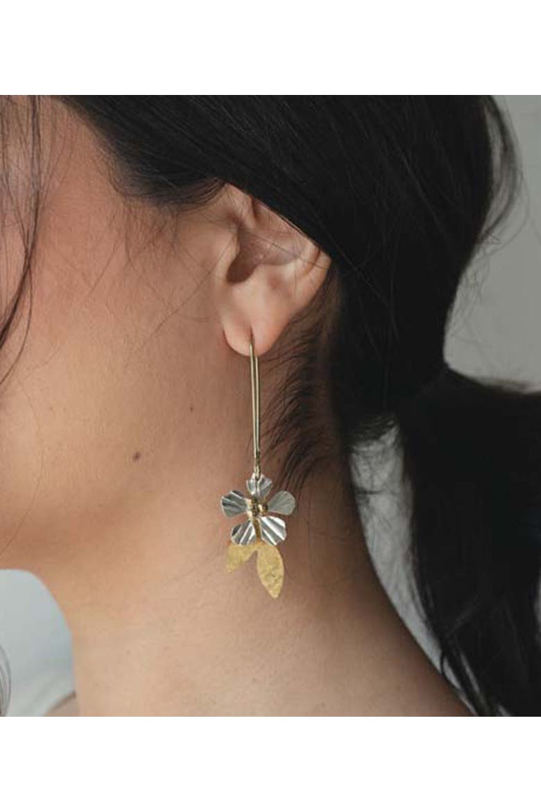Sayuri Petal Dangle Earring, Alternate, color, Gold