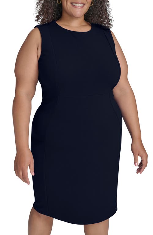Calvin Klein Basic Sleeveless Sheath Dress In Indigo