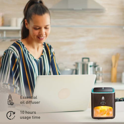 Pursonic At-home Spa Essentials Coffee Scrub, Himalayan Salt Lamp Diffuser, Massage Gun, Bath Bombs, In Multicolor