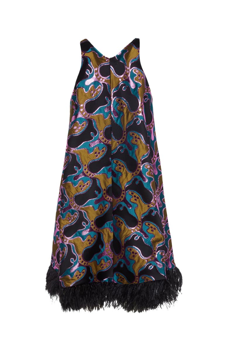 La DoubleJ La Fenice Mini Dress Spritz Blue Petrol, Alternate, color, 