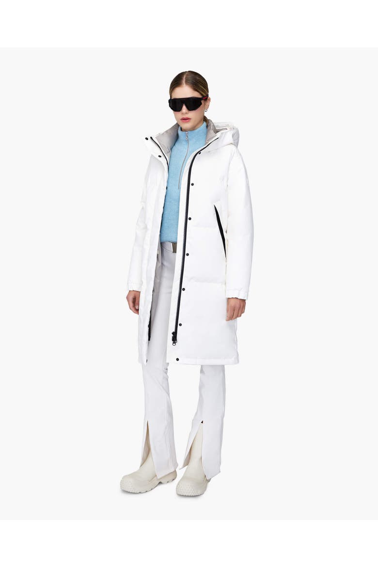 INES | Hooded Down Winter Jacket, Alternate, color, Ivory