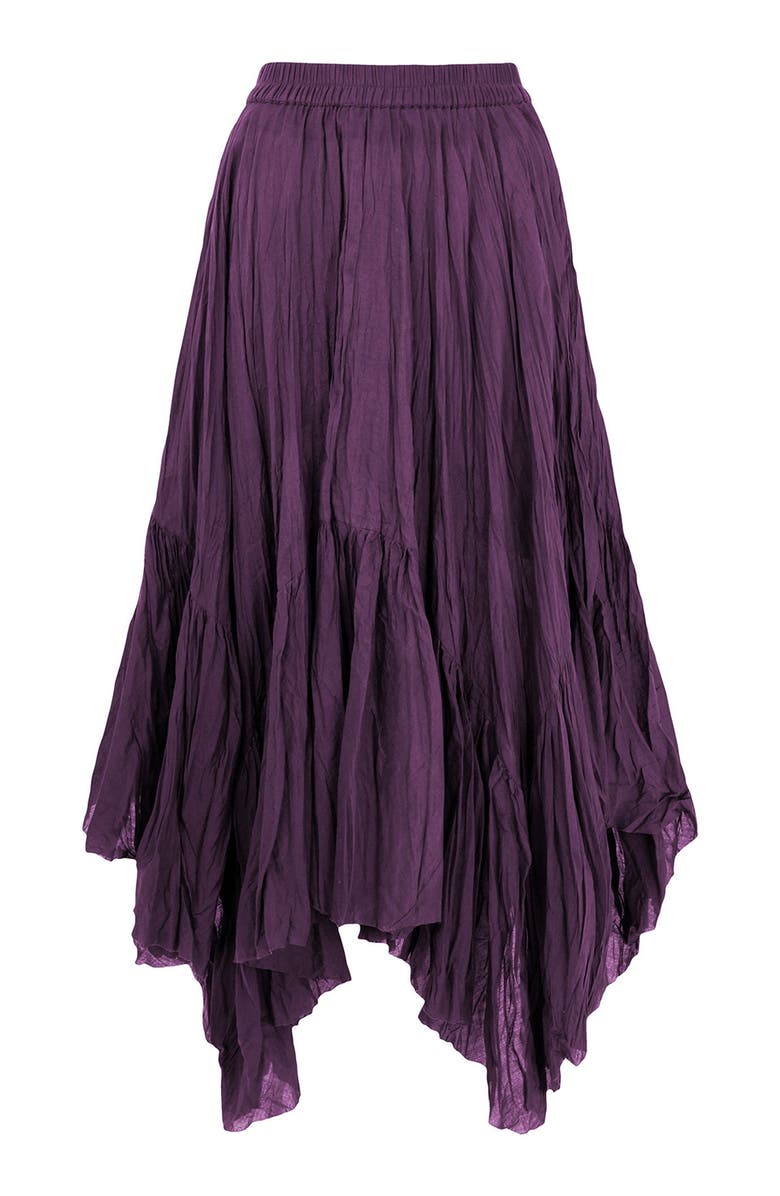 Joe Browns Handkerchief Hem Crinkle Midi Skirt, Alternate, color, Wineberry