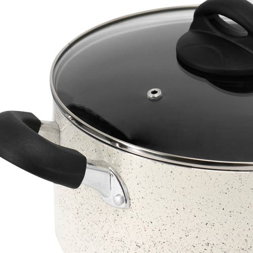 Oster Clairborne 6 Quart Aluminum Nonstick Dutch Oven With Lid In Sand In Neutral