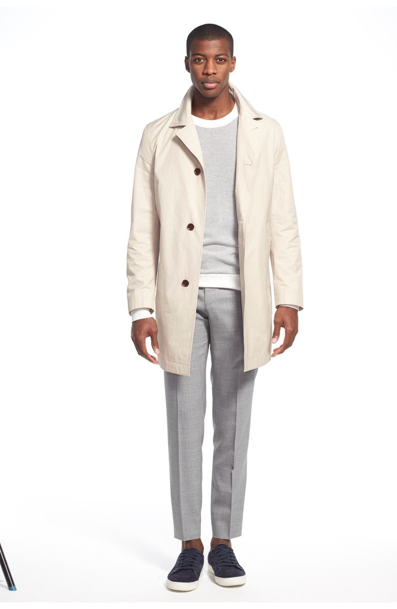 BOSS 'Dais' Trim Fit Cotton Blend Raincoat, Alternate, color, 