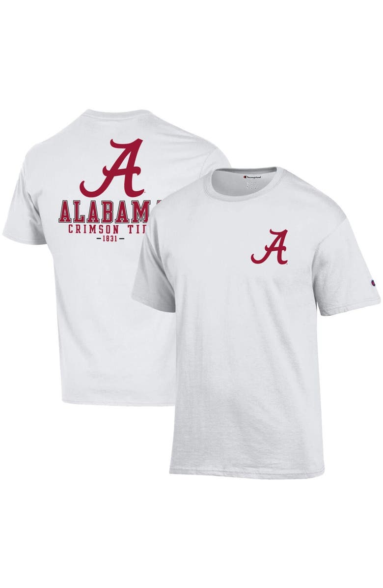 Champion Men's Champion White Alabama Crimson Tide Team Stack 2-Hit T-Shirt, Main, color, 