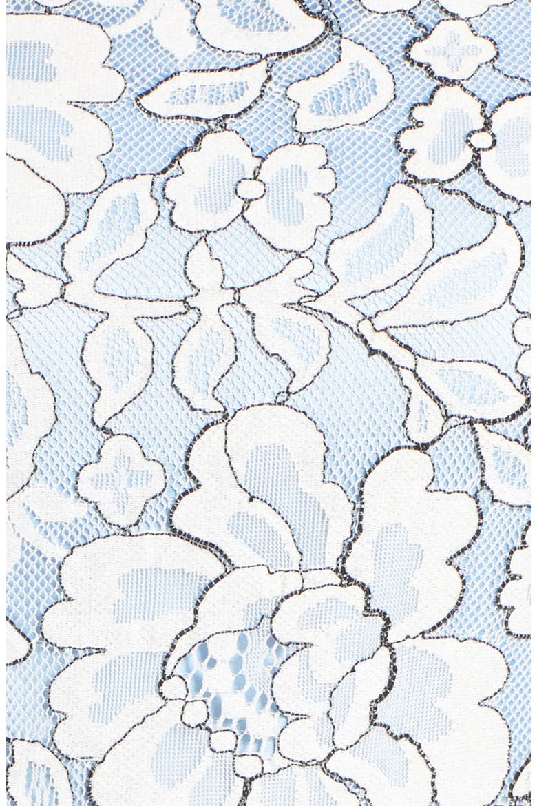 Embroidered Floral Fit & Flare Dress, Alternate, color, IVORY/ BLUE
