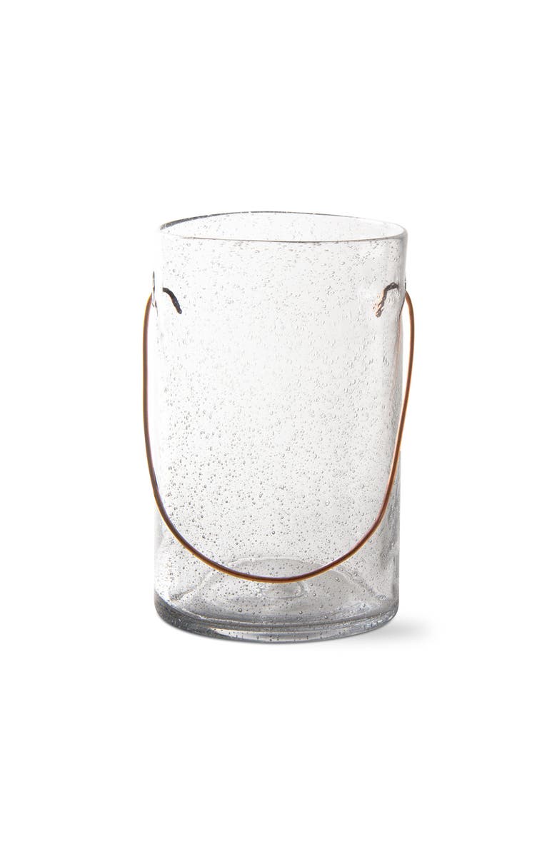 tag Bubble Glass Copper Handle Candle Holder for Pillar Candles, Main, color, Clear