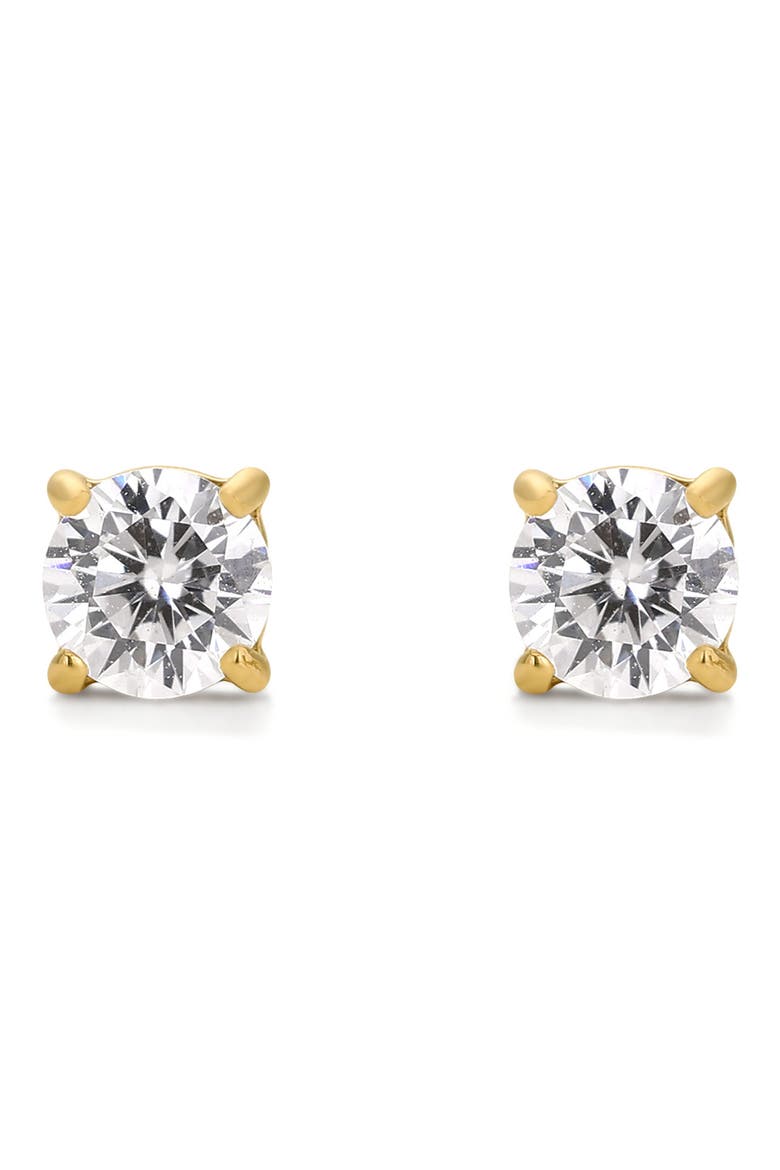 Classic Cubic Zirconia Tennis Stud Earrings, Main, color, GOLD