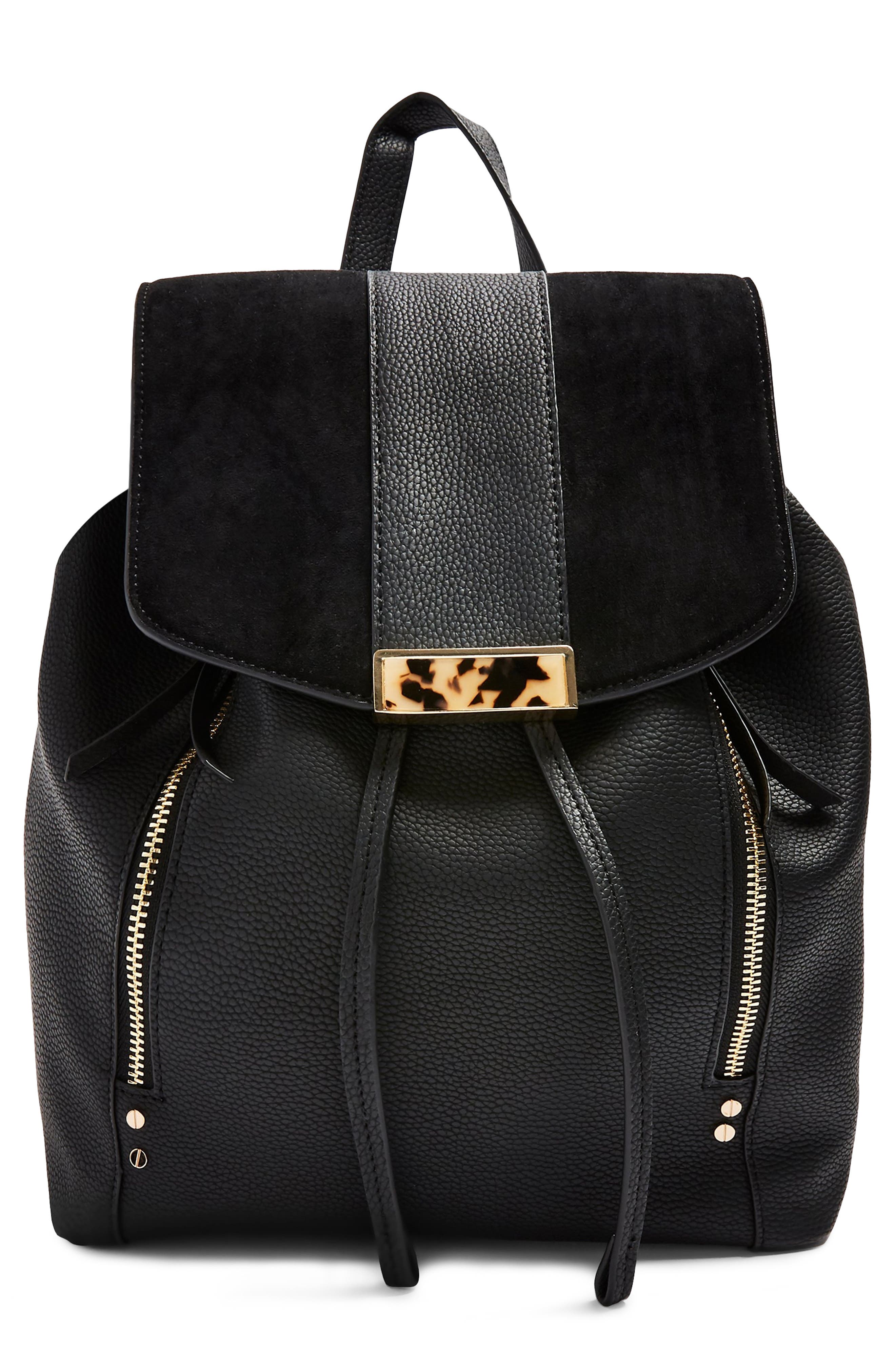Topshop Burst Faux Leather Backpack, Main, color, 