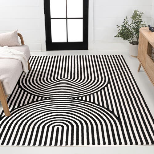 Jonathan Y Sofia High-low Midcentury Modern Arch Stripe Two-tone Indoor/outdoor Area Rug